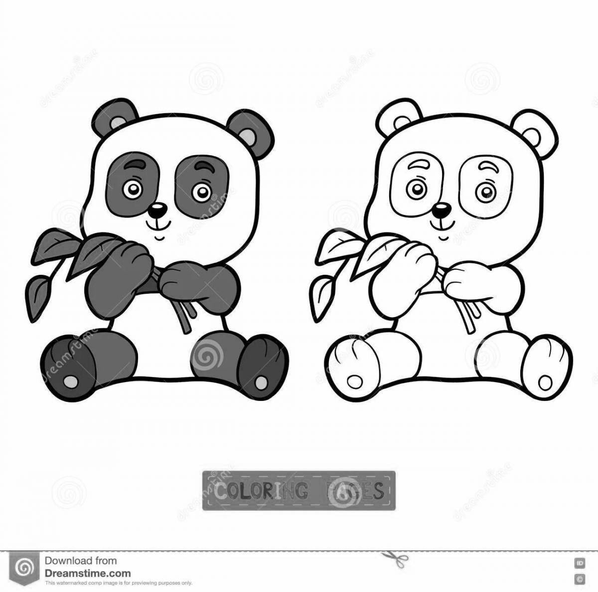 Анимированная раскраска медведь панда