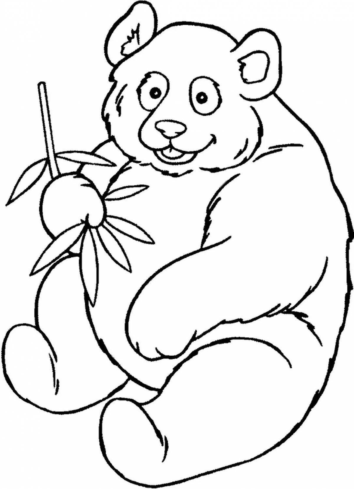 Волшебная раскраска медведь панда