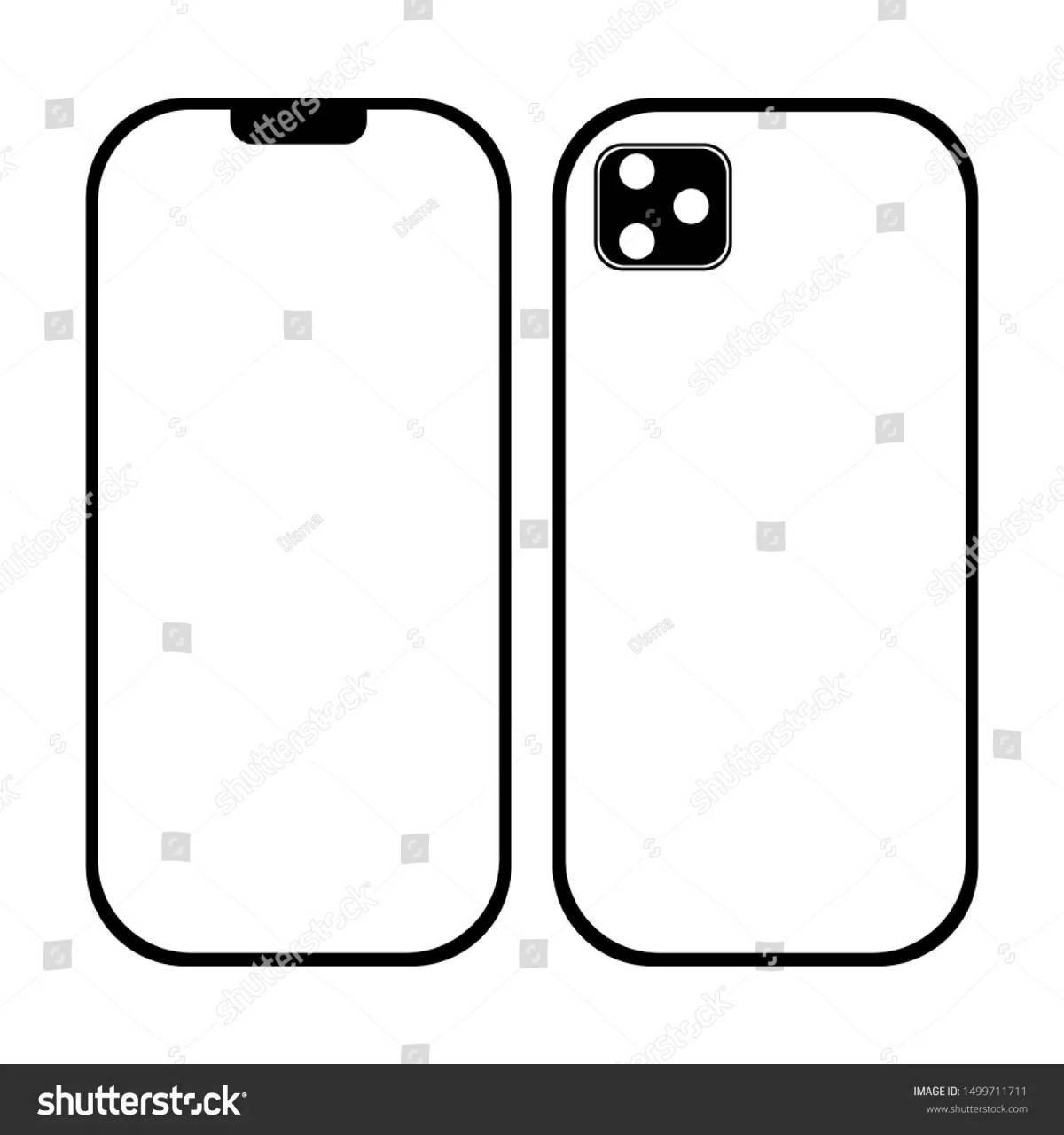 Tempting iphone 13 coloring page