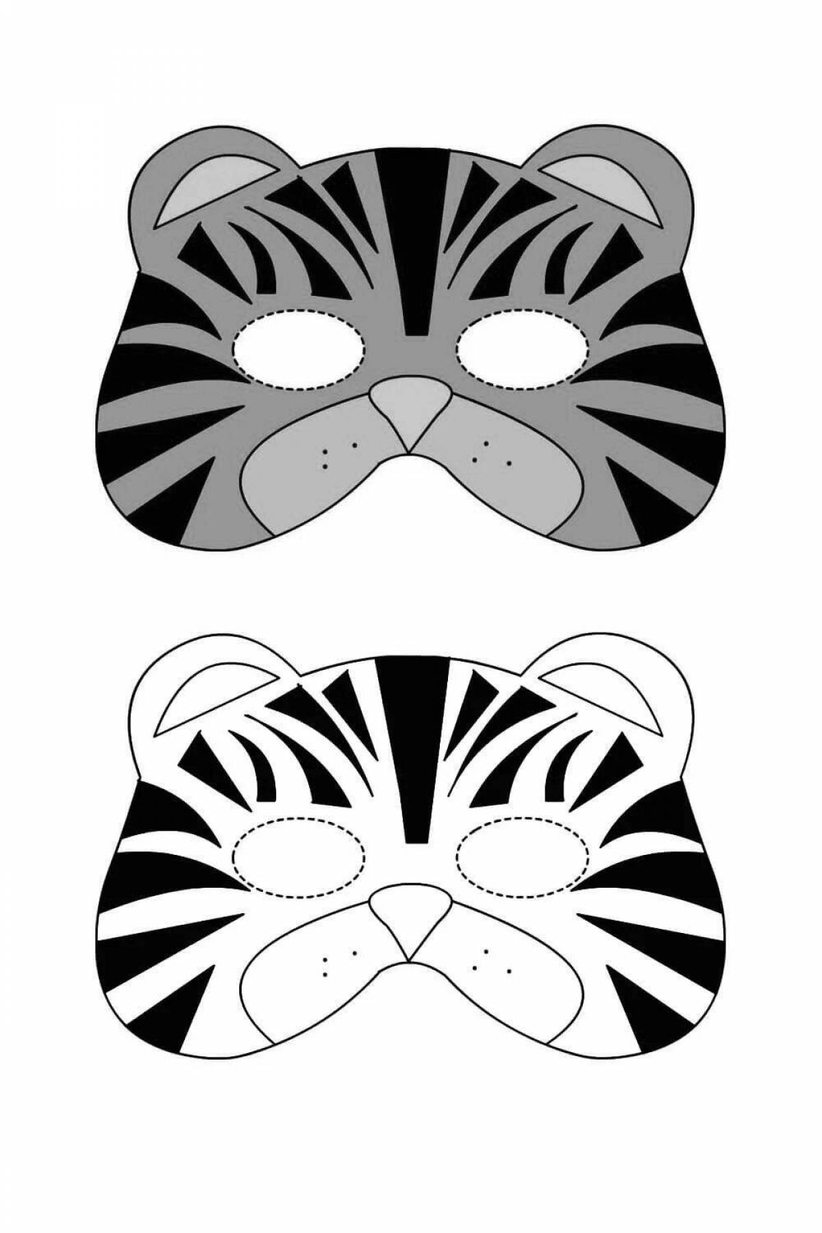 Яркая раскраска «маска тигра»
