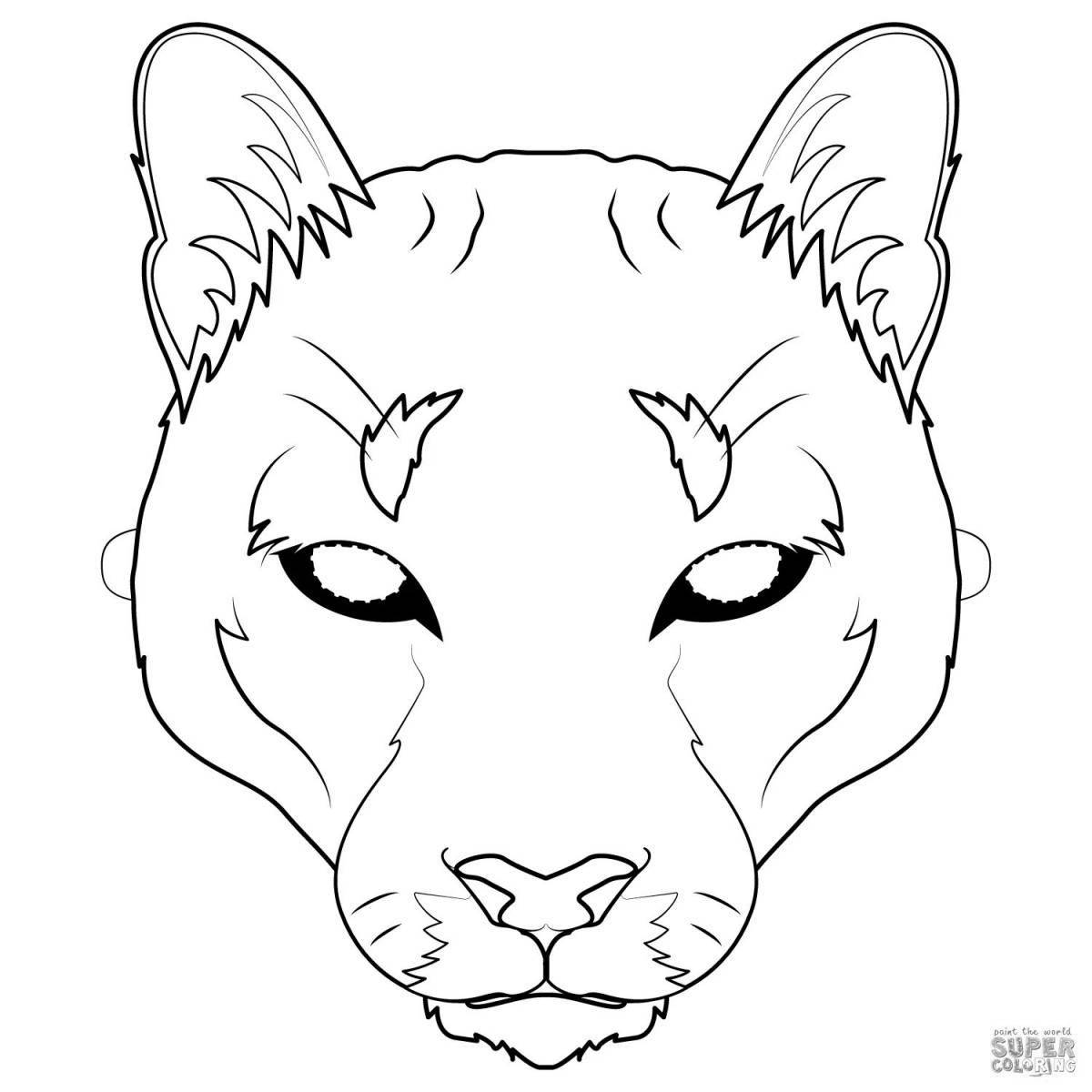 Блестящая раскраска маска тигра