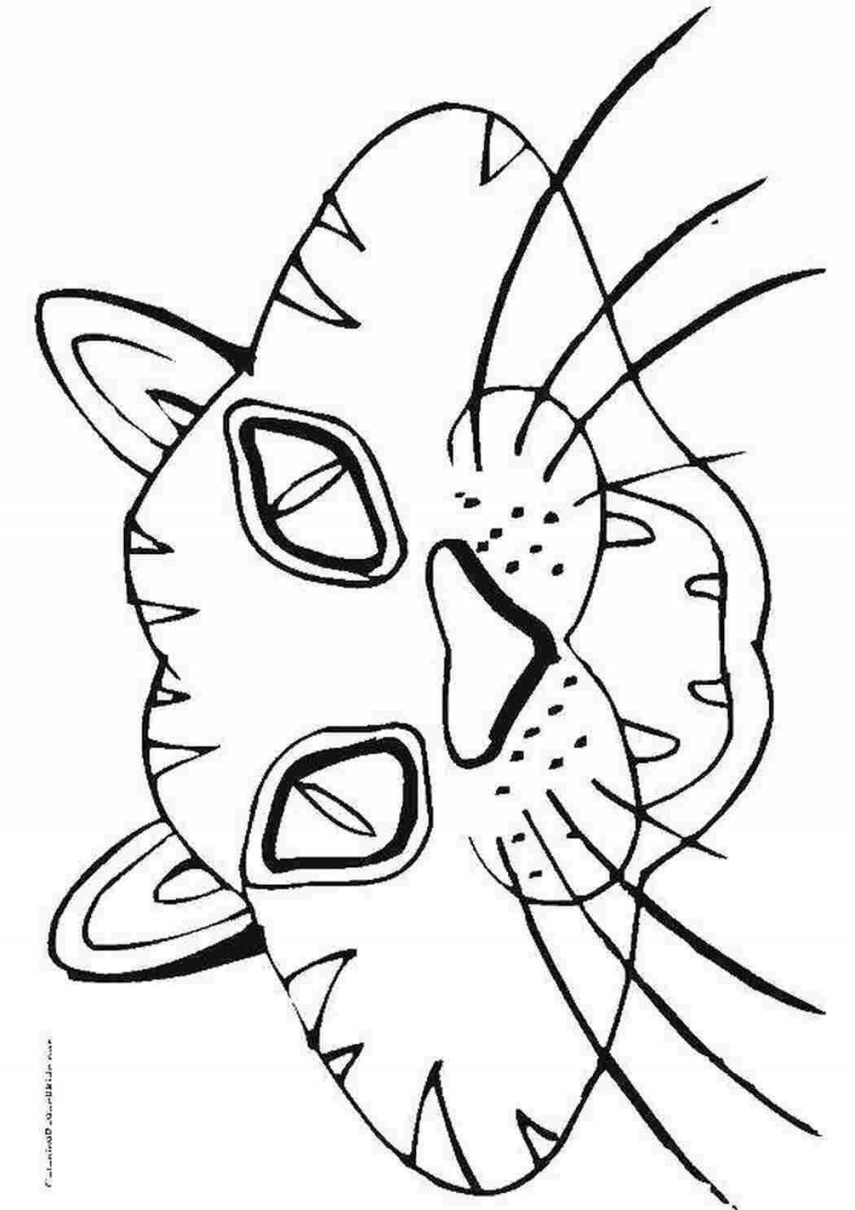 Great coloring tiger mask