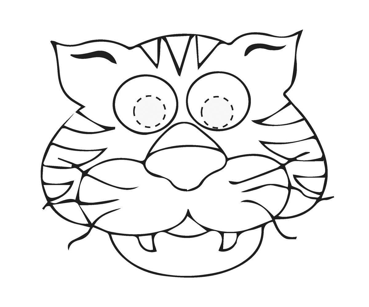 Radiant coloring page tiger mask