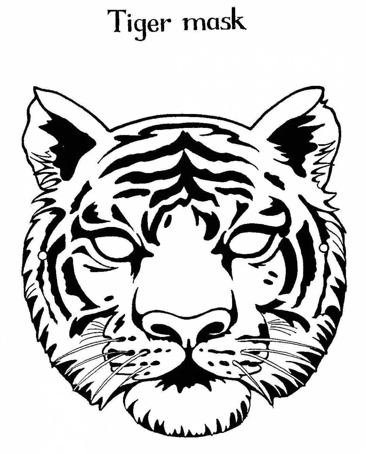 Ослепительная раскраска тигр маска