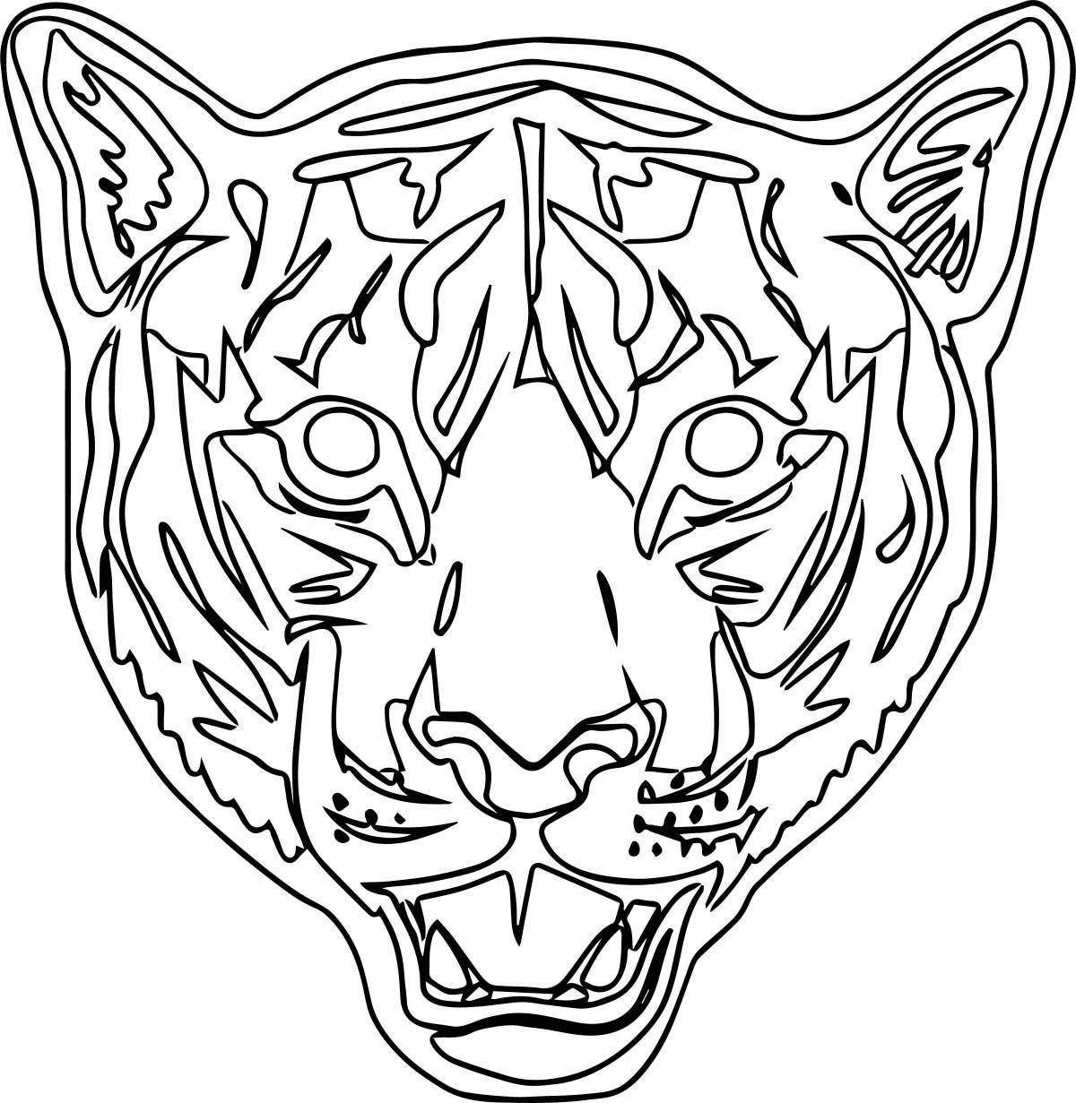 Изысканная раскраска маска тигра