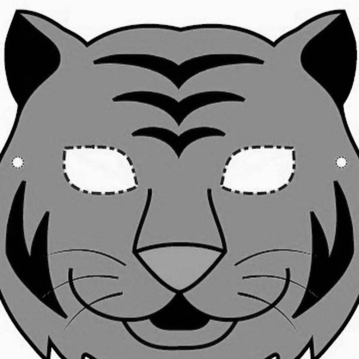 Впечатляющая раскраска маска тигра