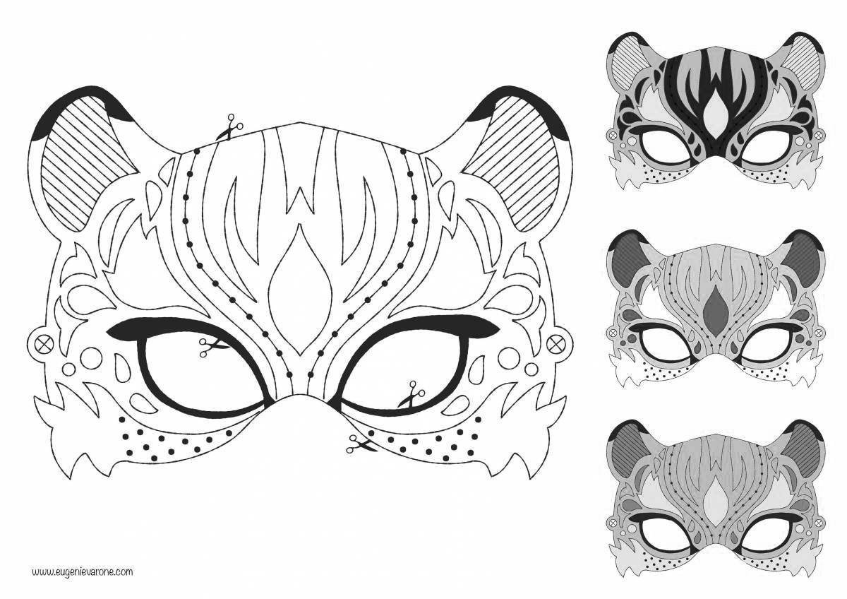 Decorated coloring tiger mask