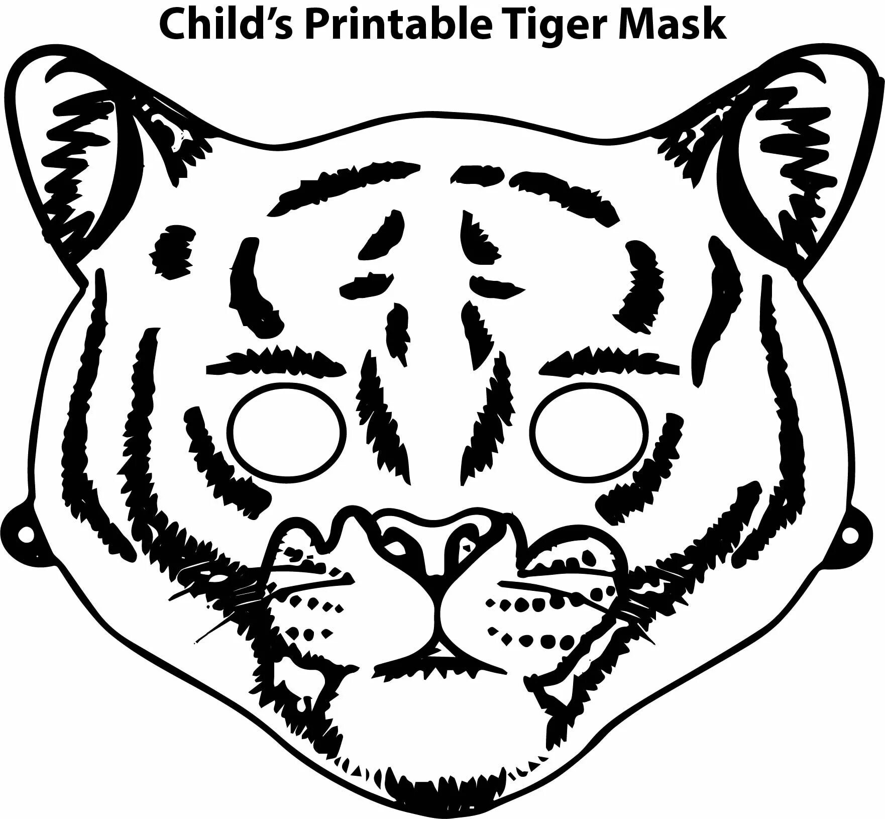 Beautiful coloring tiger mask