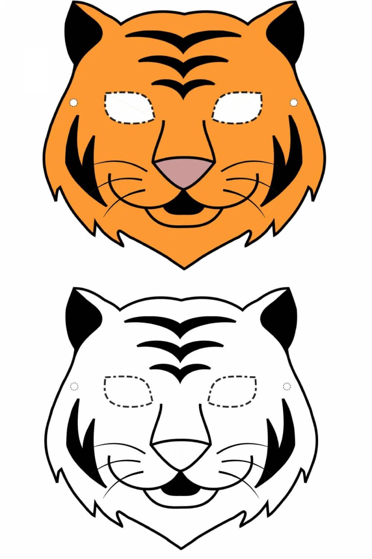 Великолепная раскраска тигровой маски