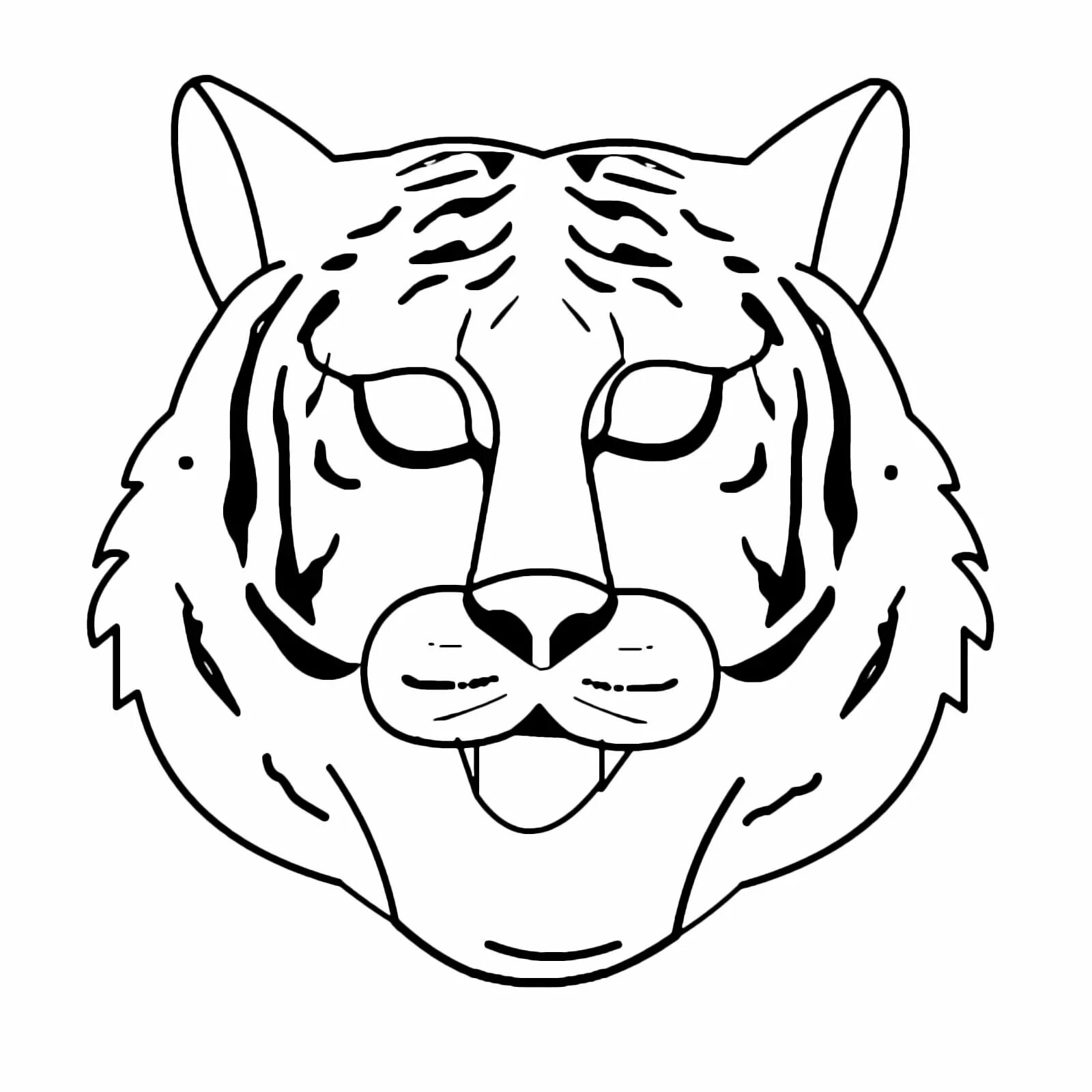 Эффектная раскраска маска тигра