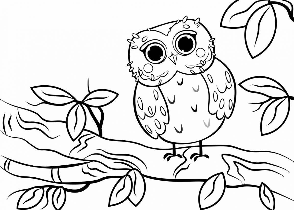 Charming owl bianca coloring page