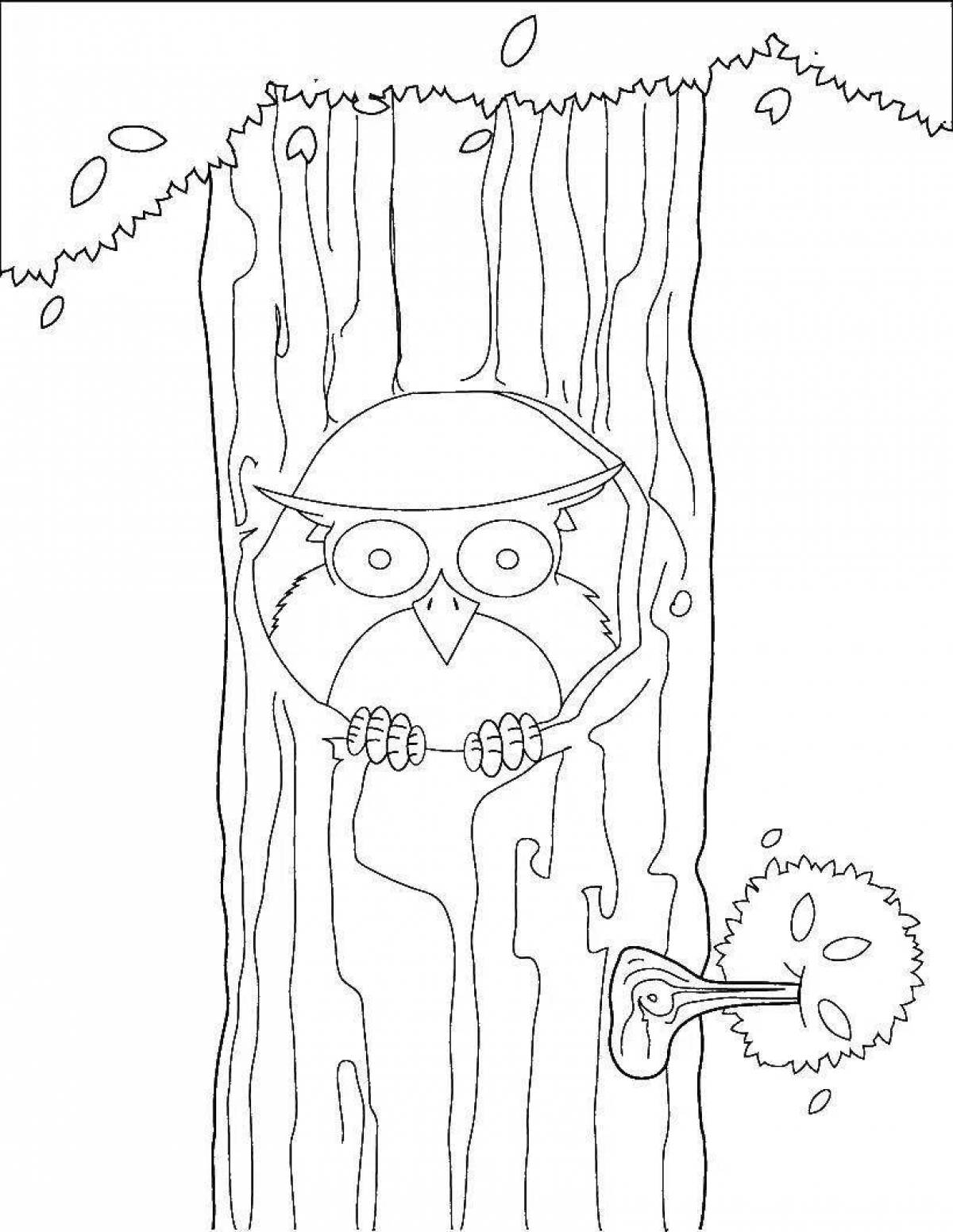 Bianca owl shining coloring page