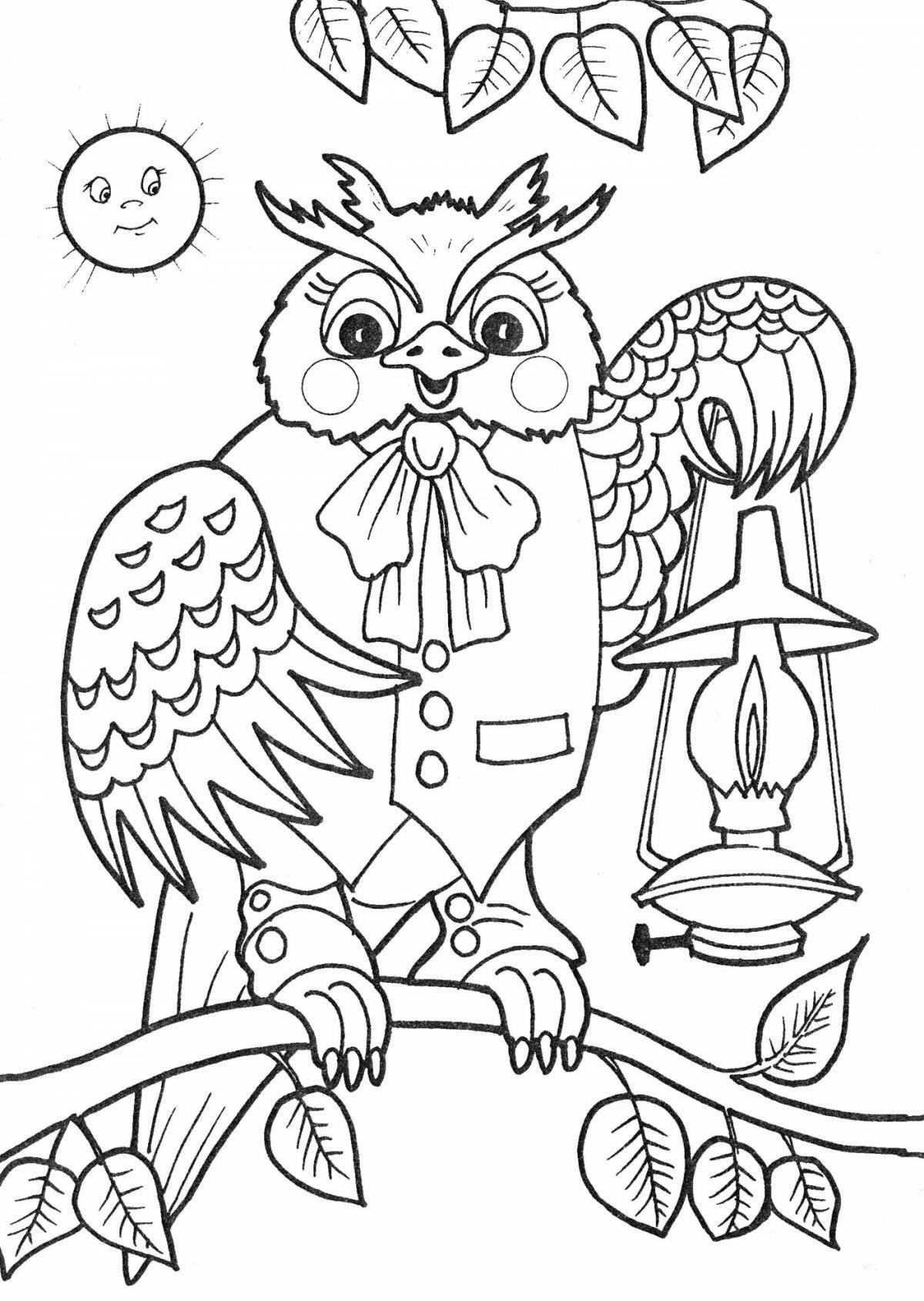 Violent coloring owl bianca