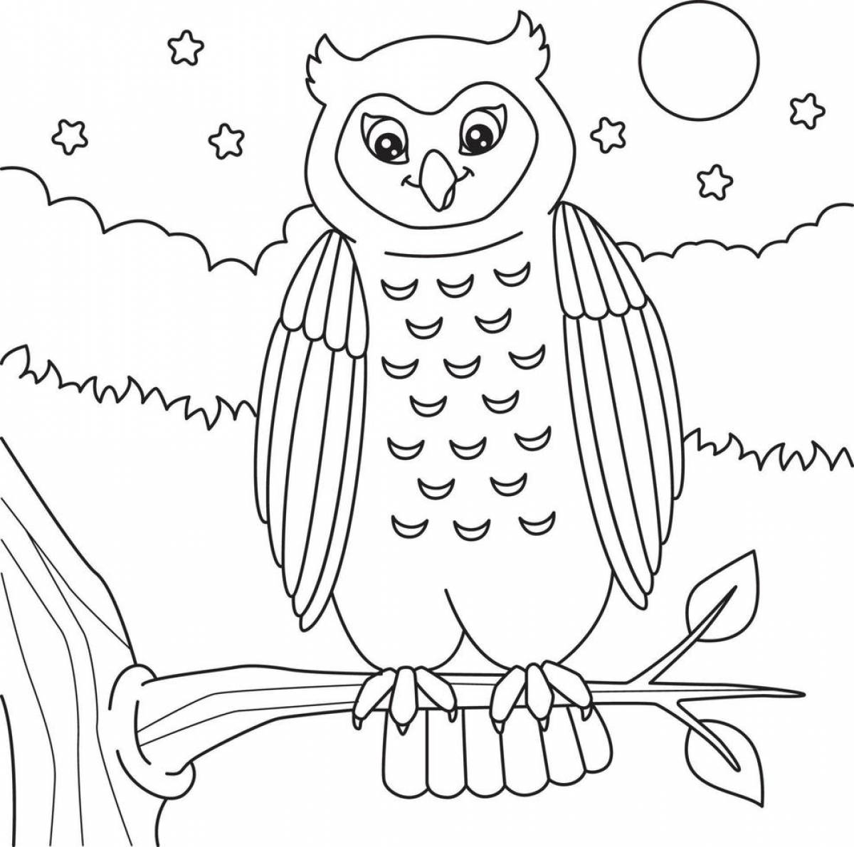 Fairytale coloring owl bianca
