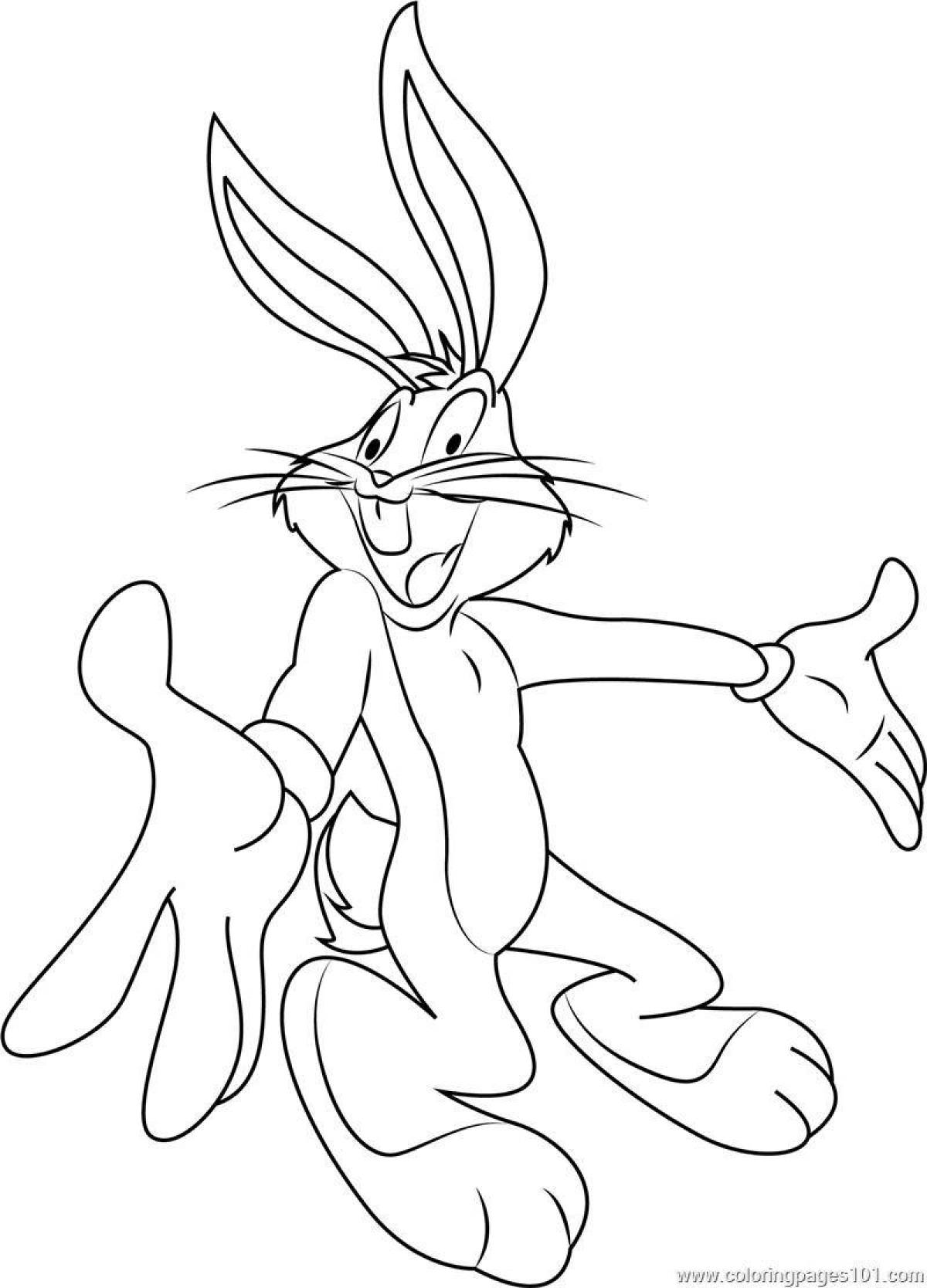 Bunny bugs happy coloring pages