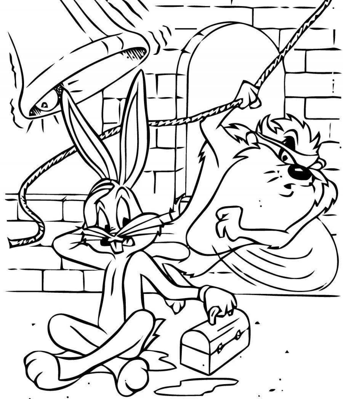 Wiggly coloring page bunny bugs