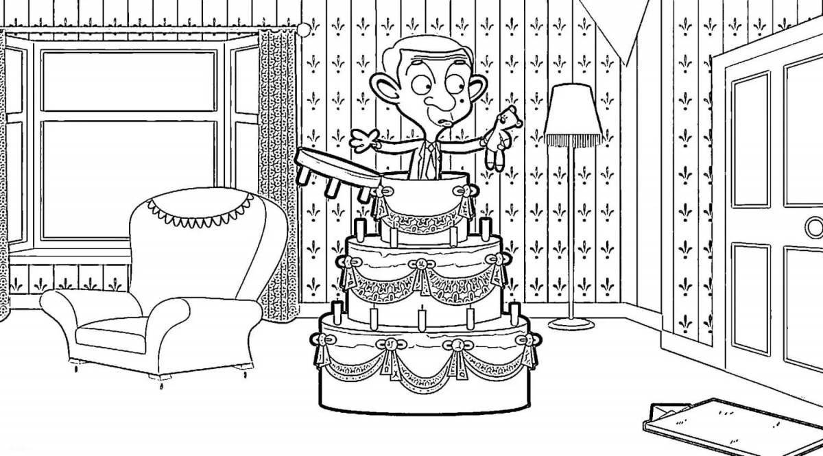 Coloring page playful mr bean
