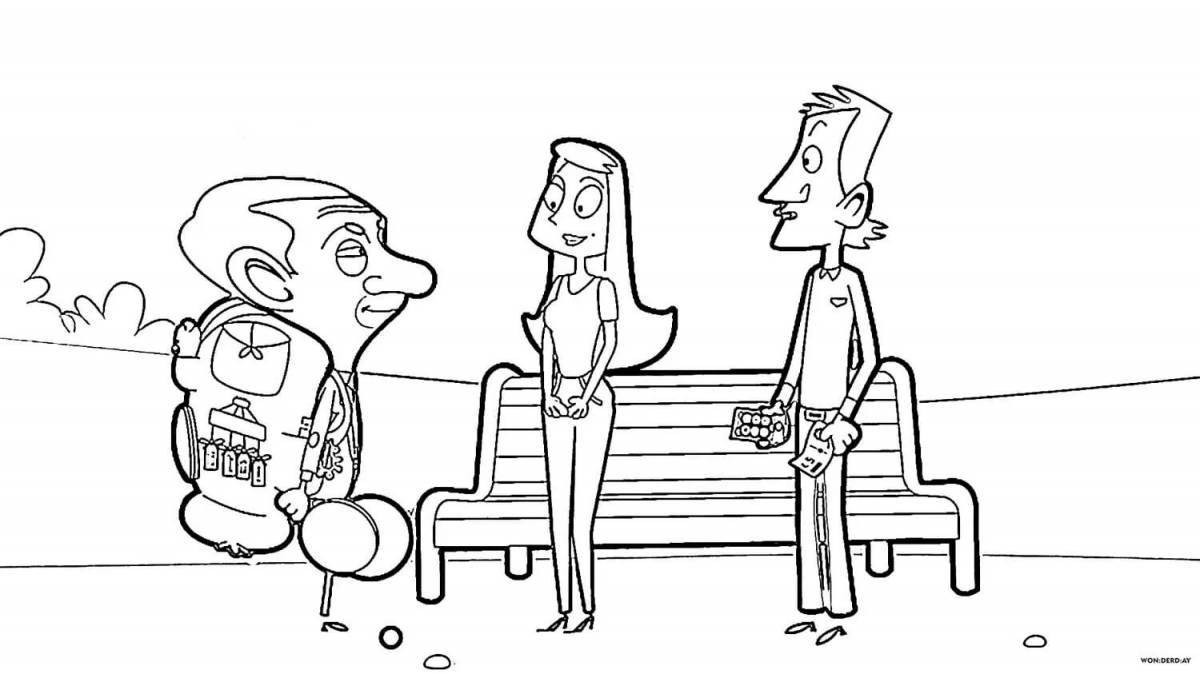 Colouring bright mr bean