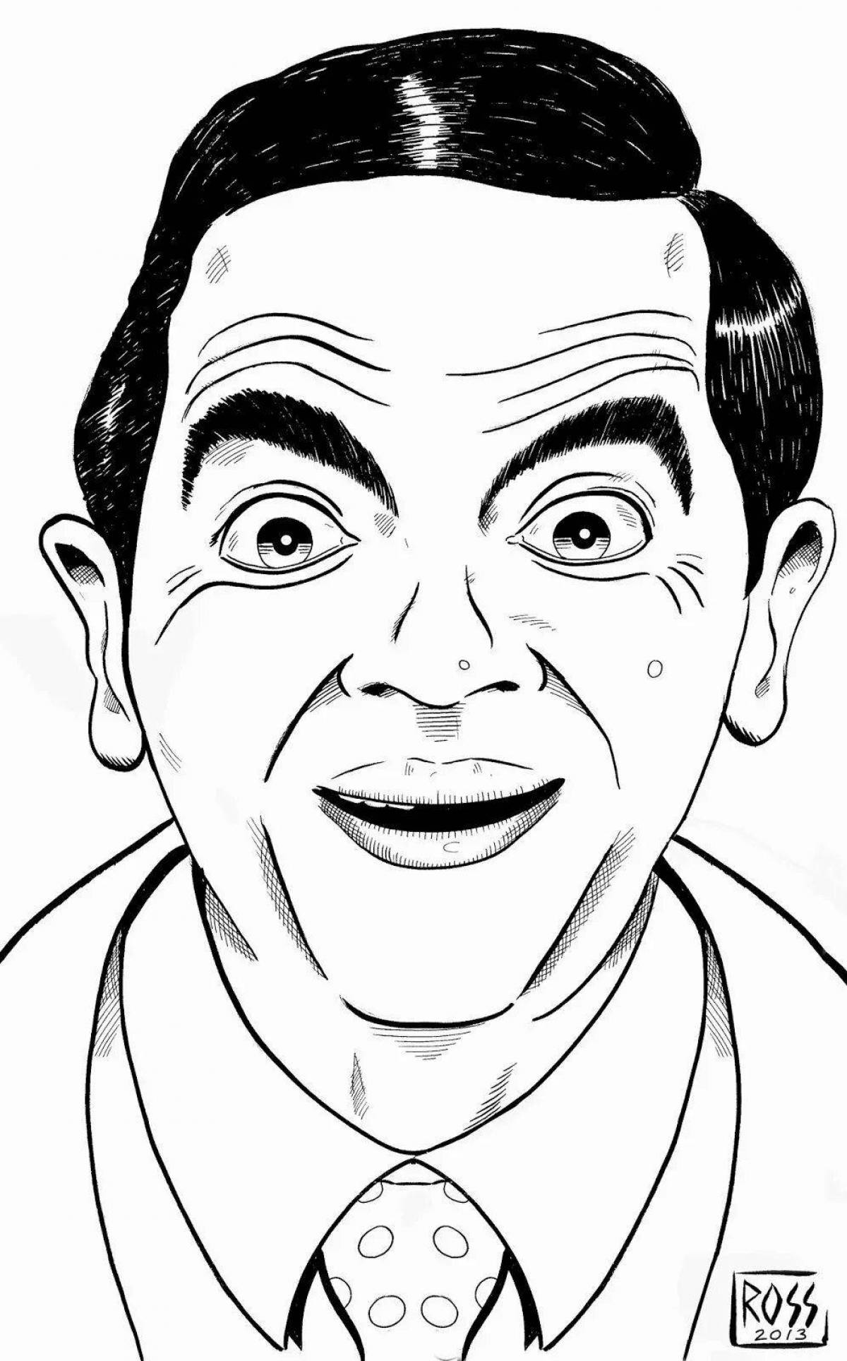 Charming mr bean coloring pages