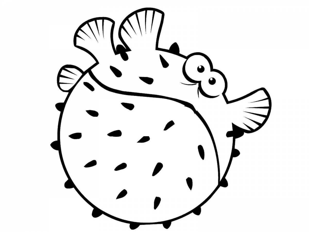 Witty coloring hedgehog fish