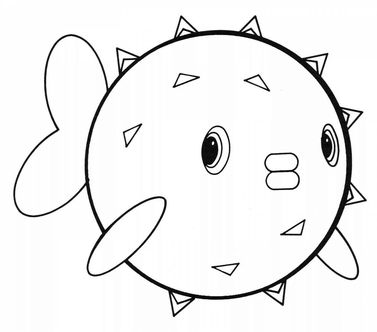 Great coloring hedgehog fish