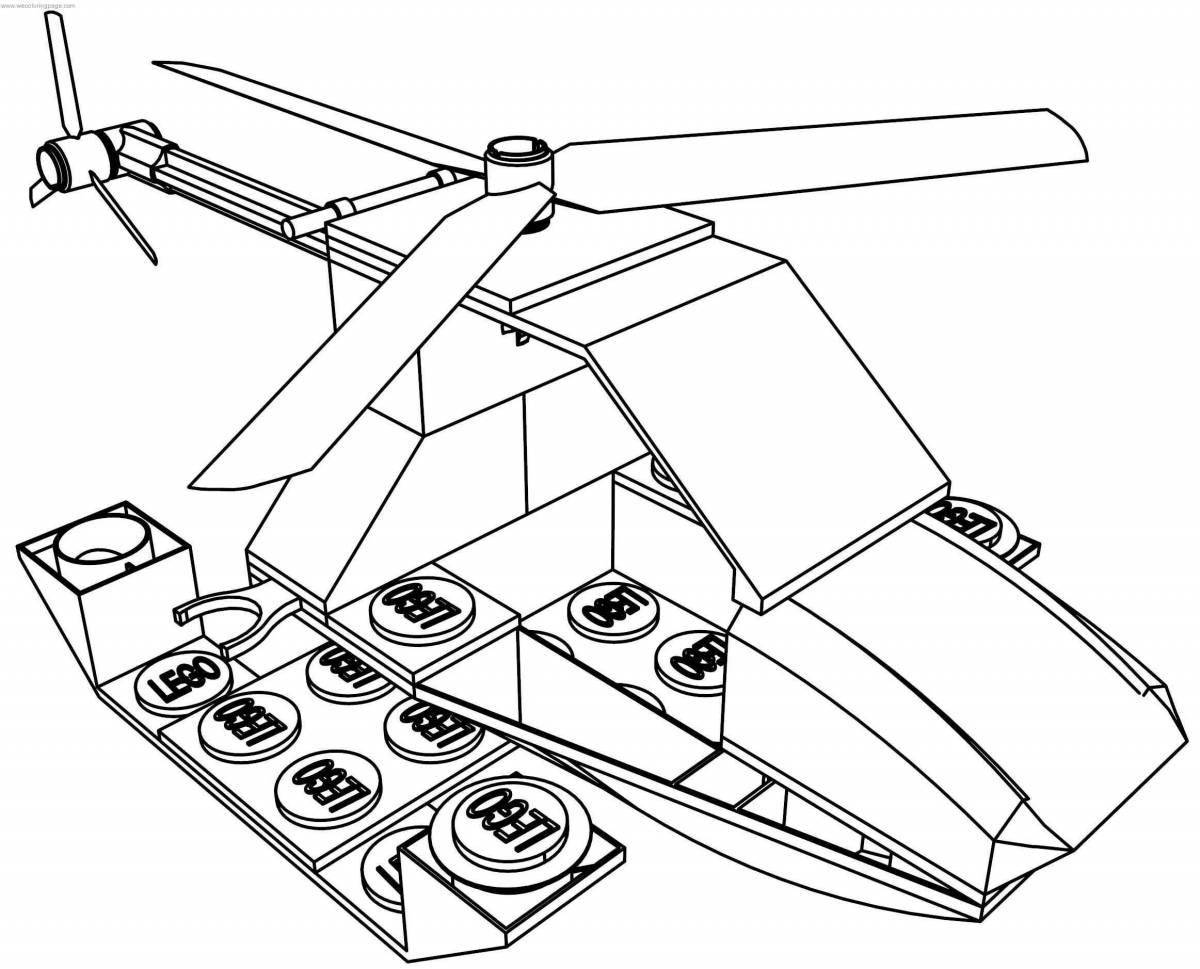 Colorful police plane coloring page