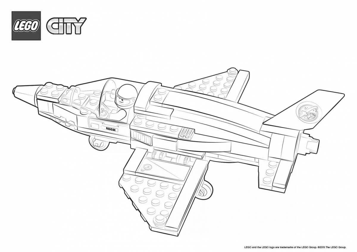 Coloring page shining police plane