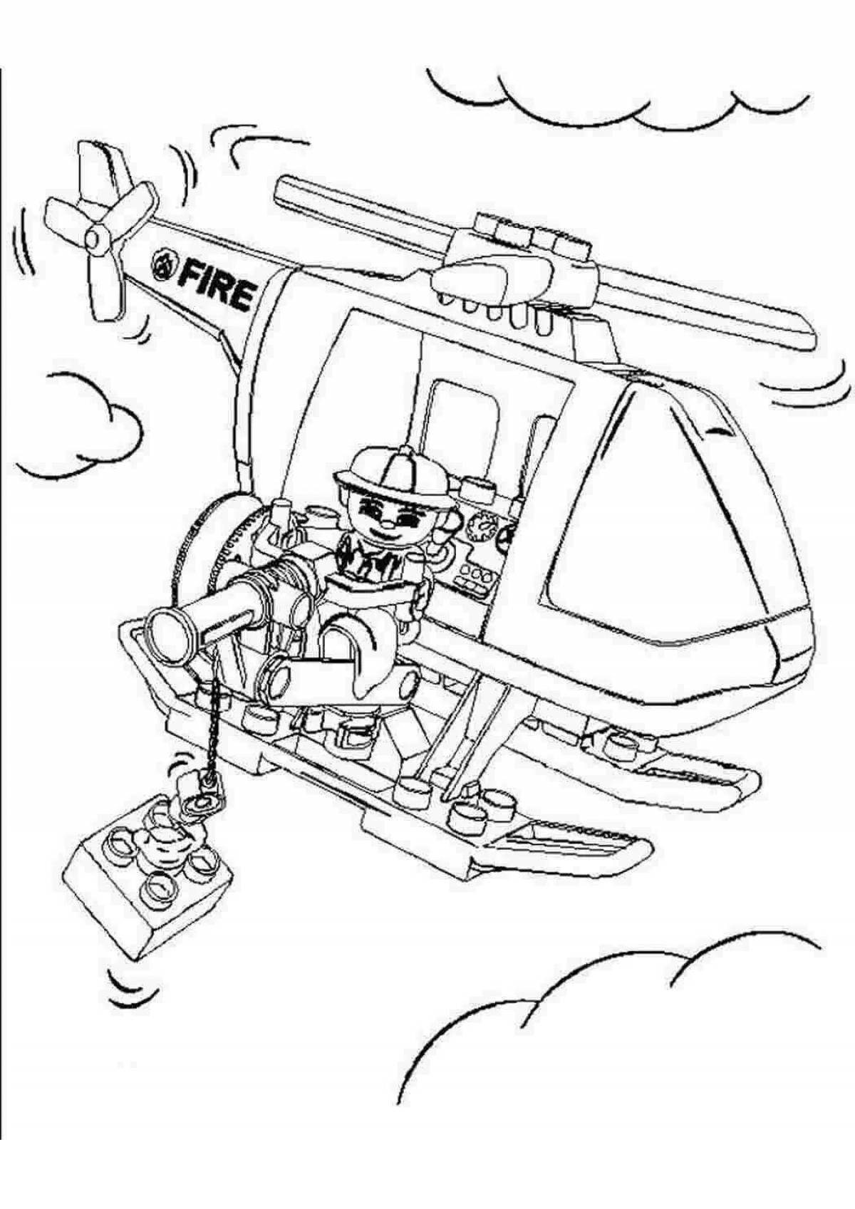 Coloring page bright police plane