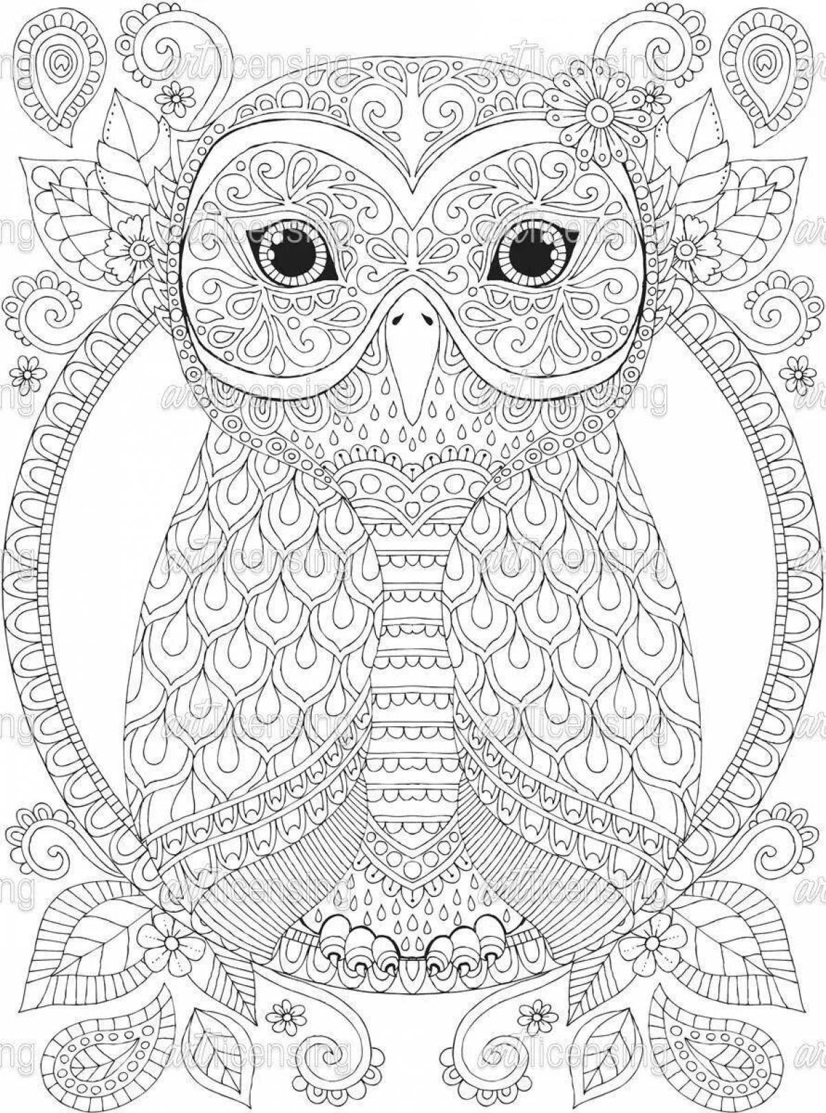 Coloring book nice anti-stress owls
