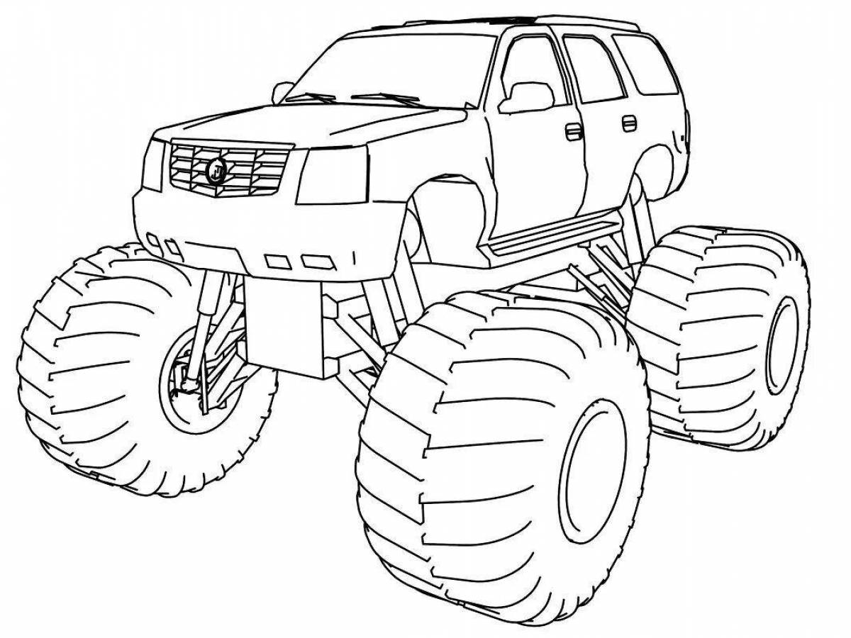 Exciting monster tractor coloring page