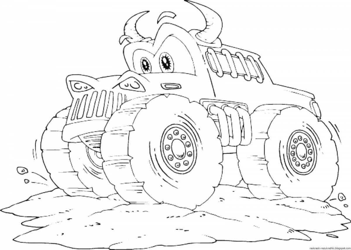 Coloring page bold monster tractor