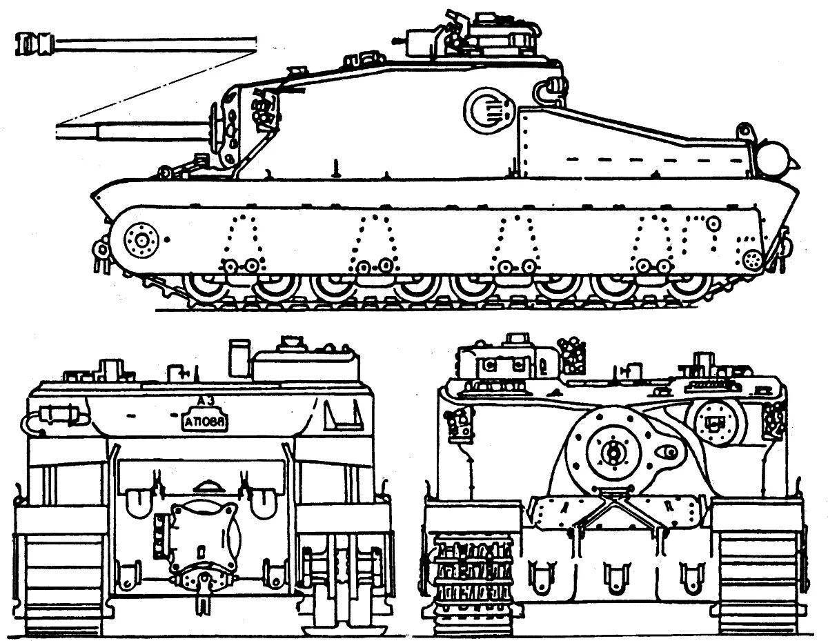 Раскраска игривый танк т35
