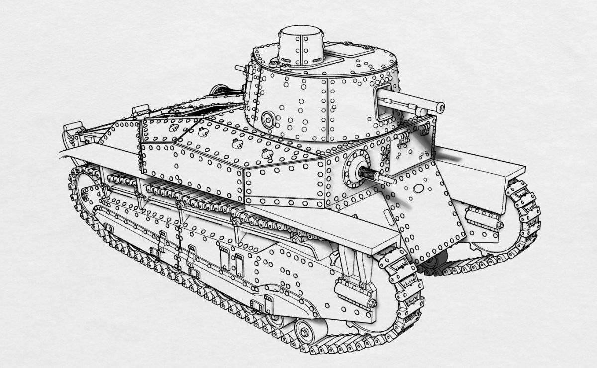 Раскраска очаровательный танк t35