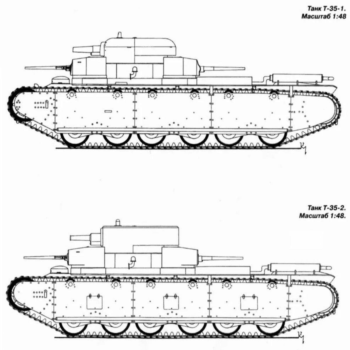 Раскраска манящий танк t35
