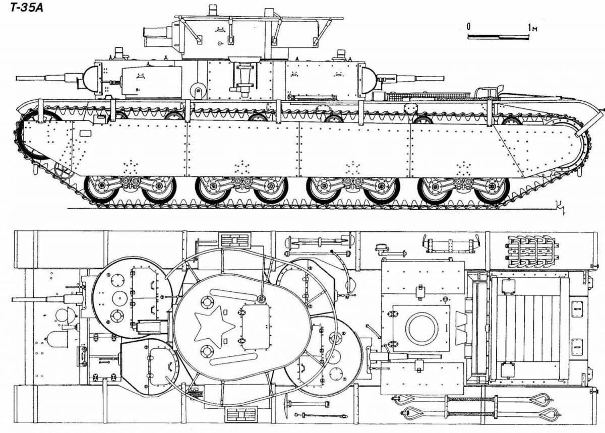 Раскраска ударный танк t35