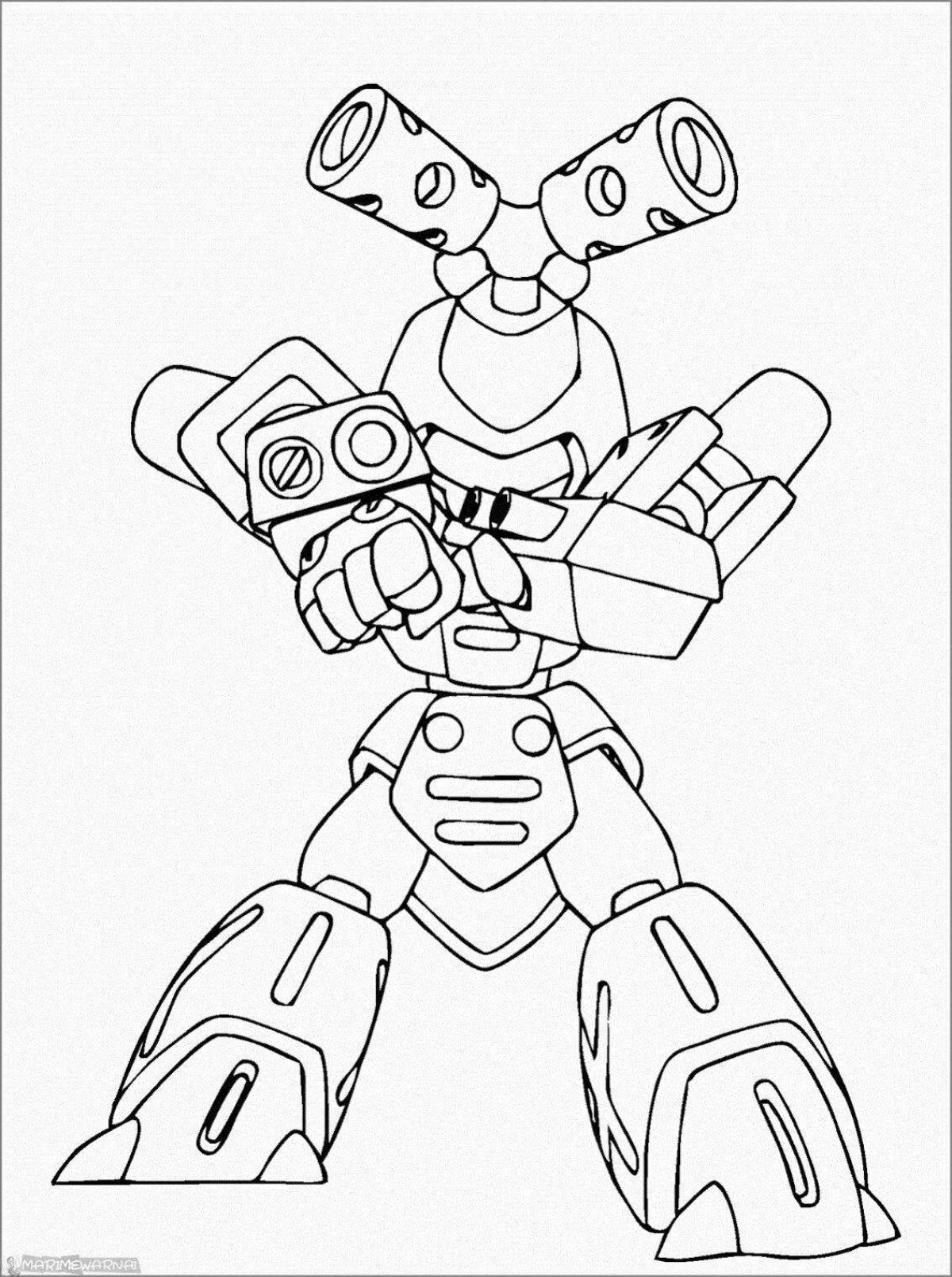 Animated coloring page tobot deltatron