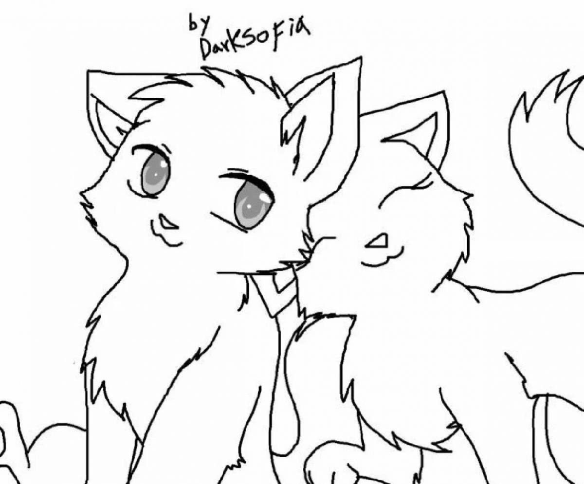 Photo Coloring book magnanimous warrior cats