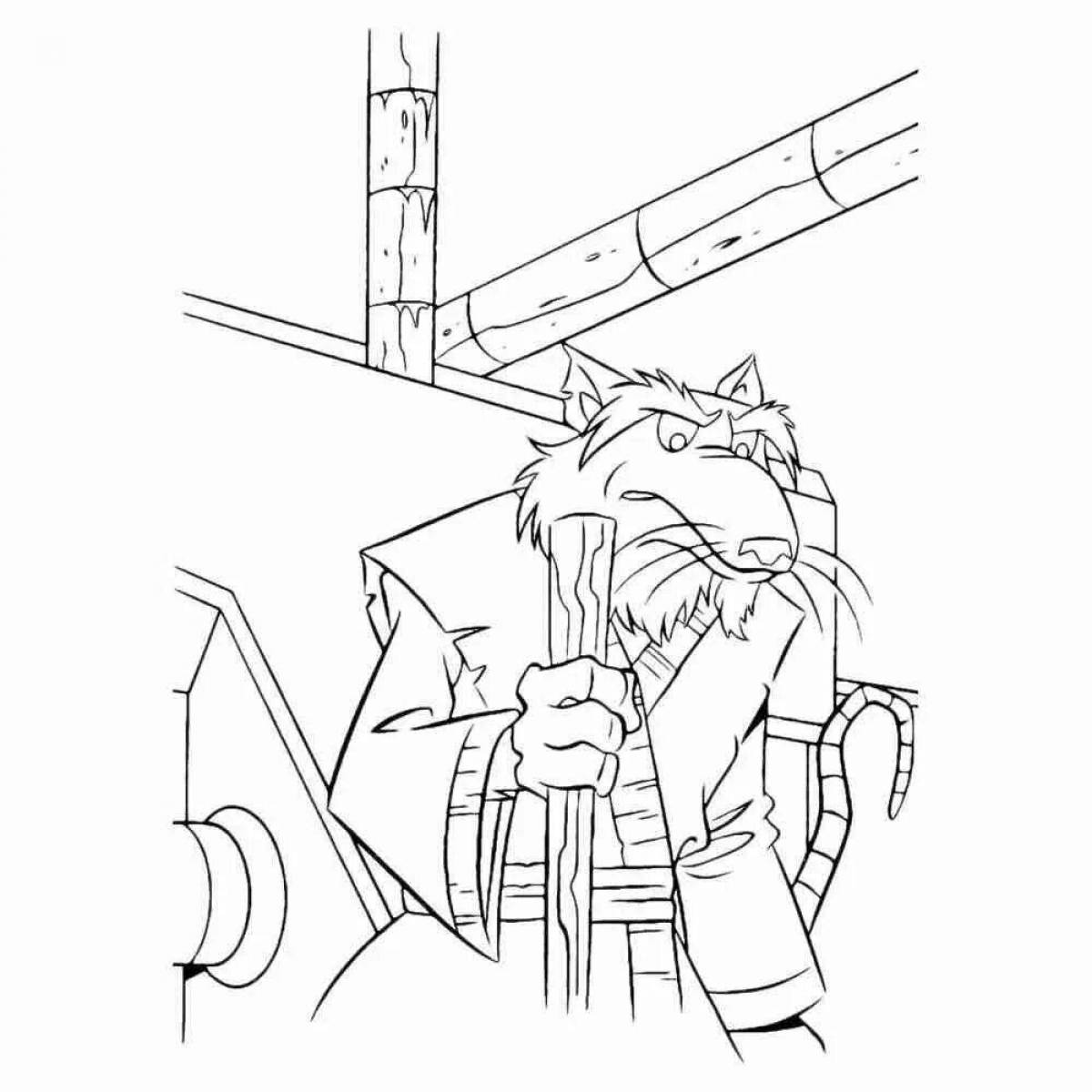 Coloring page happy splinter teacher
