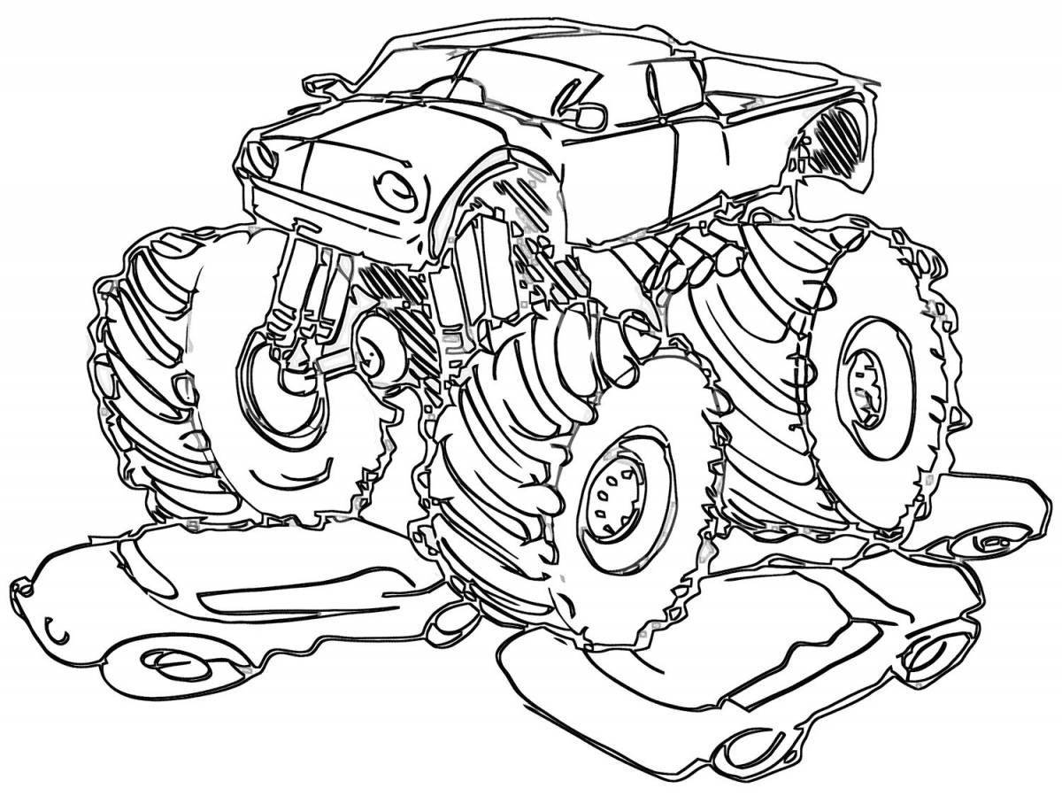 Monster track coloring page