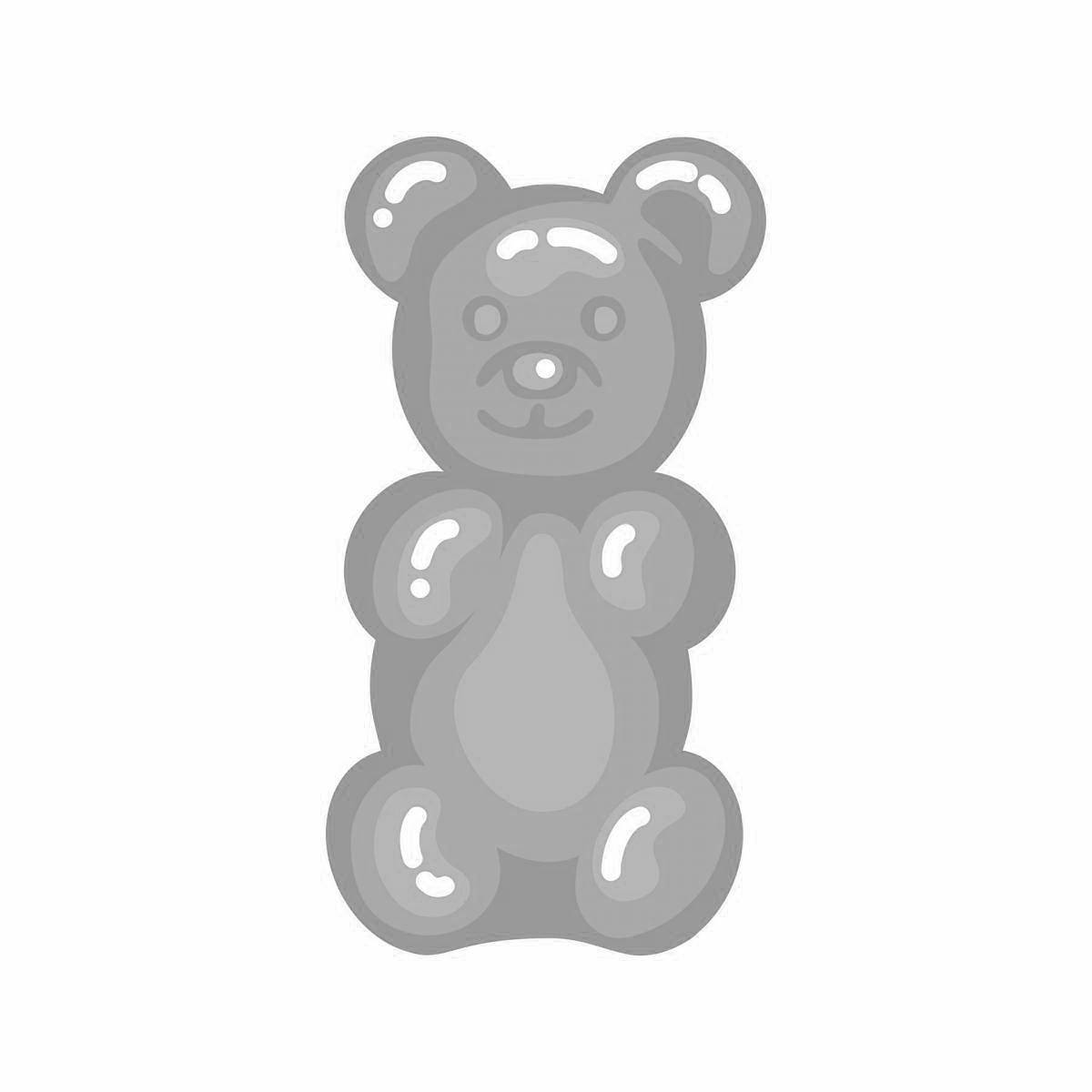 Glowing gummy bear coloring page