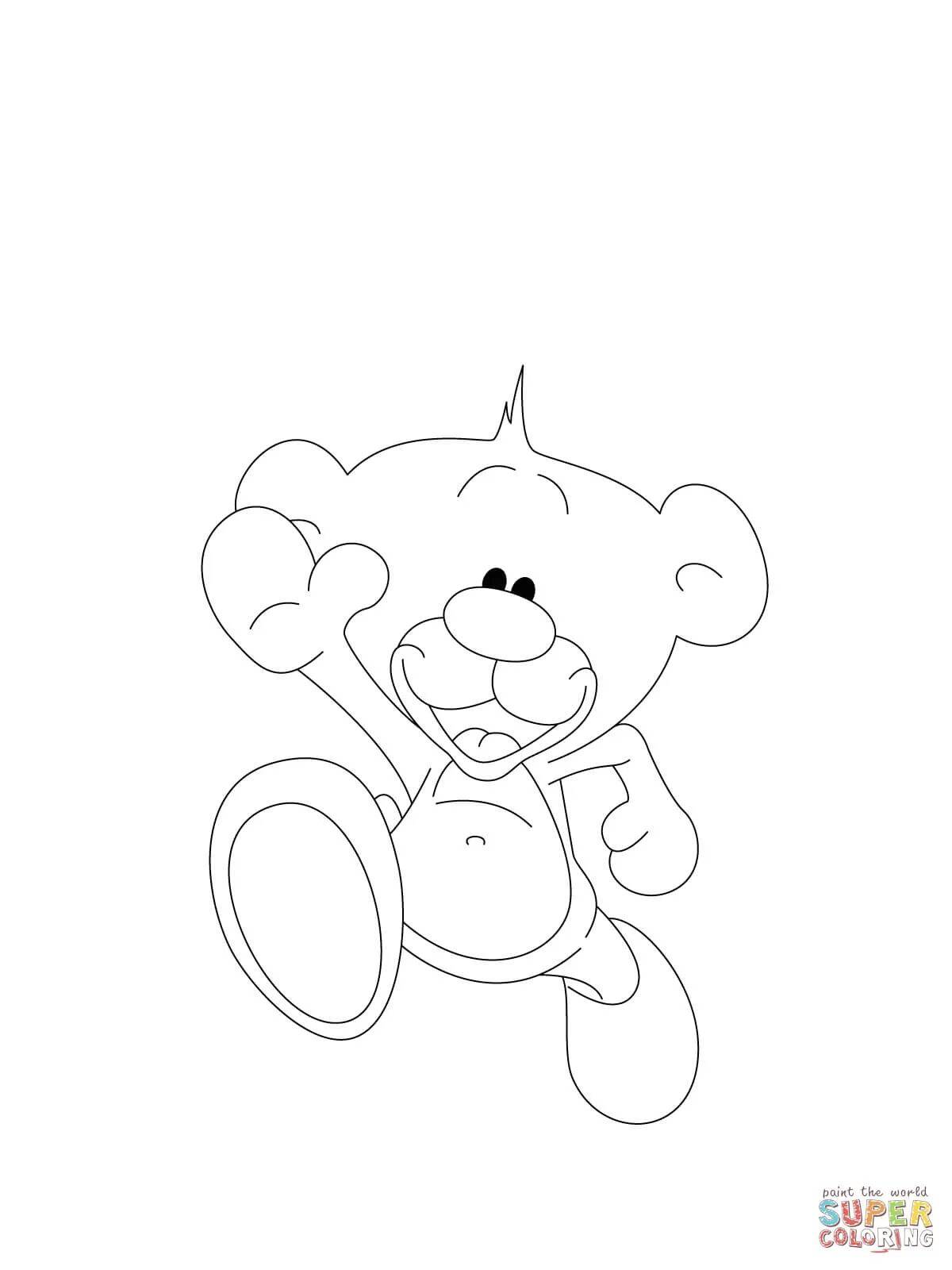 Funny teddy bear coloring book