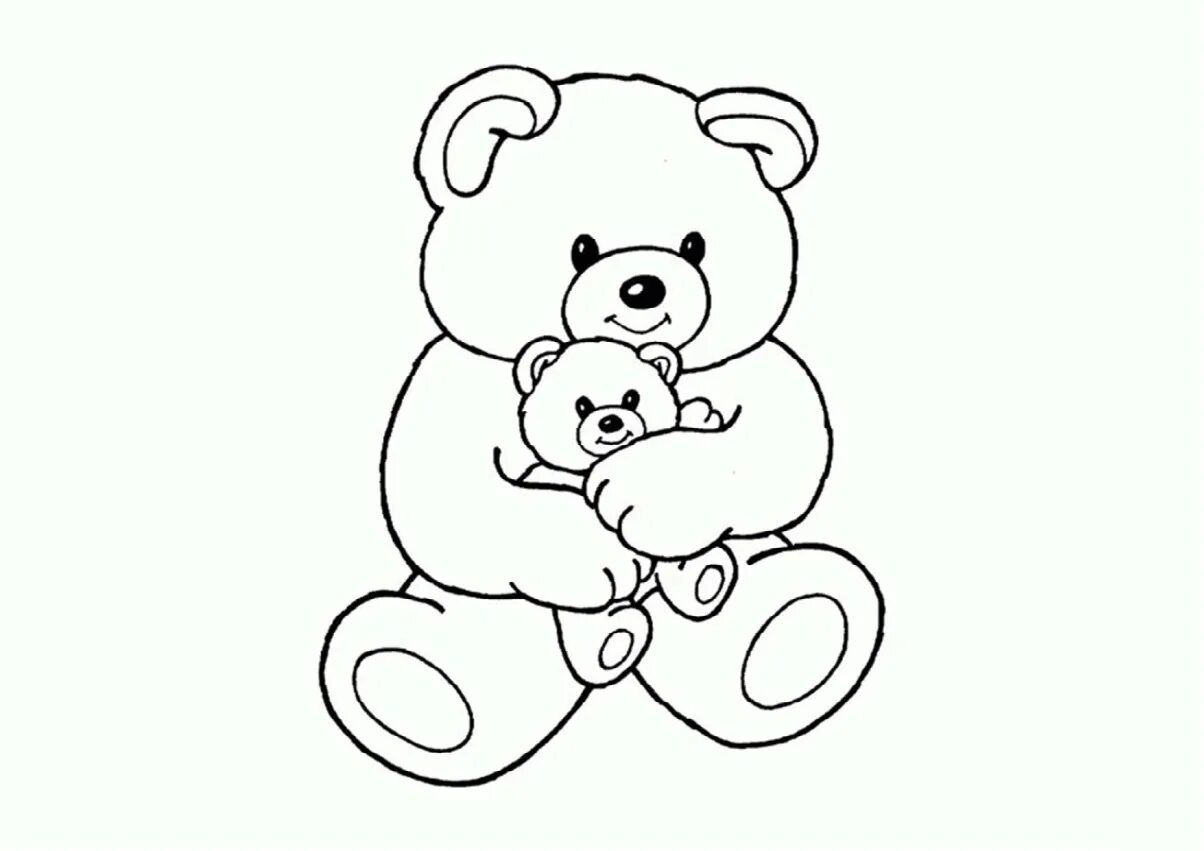 Comic coloring bear cub