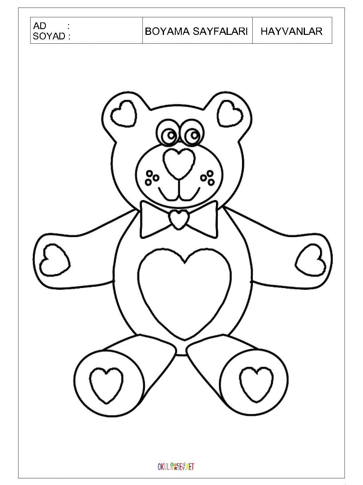 Coloring book witty teddy bear