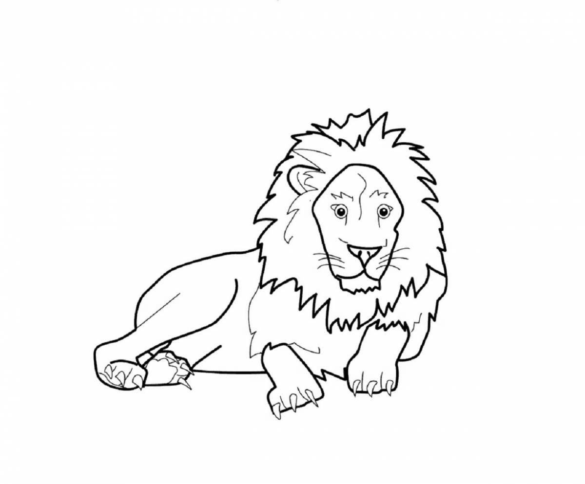 Bright coloring lion thick