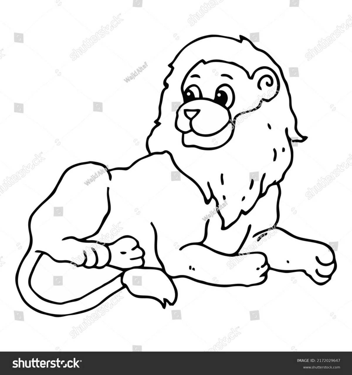 Coloring page captivating lion thick