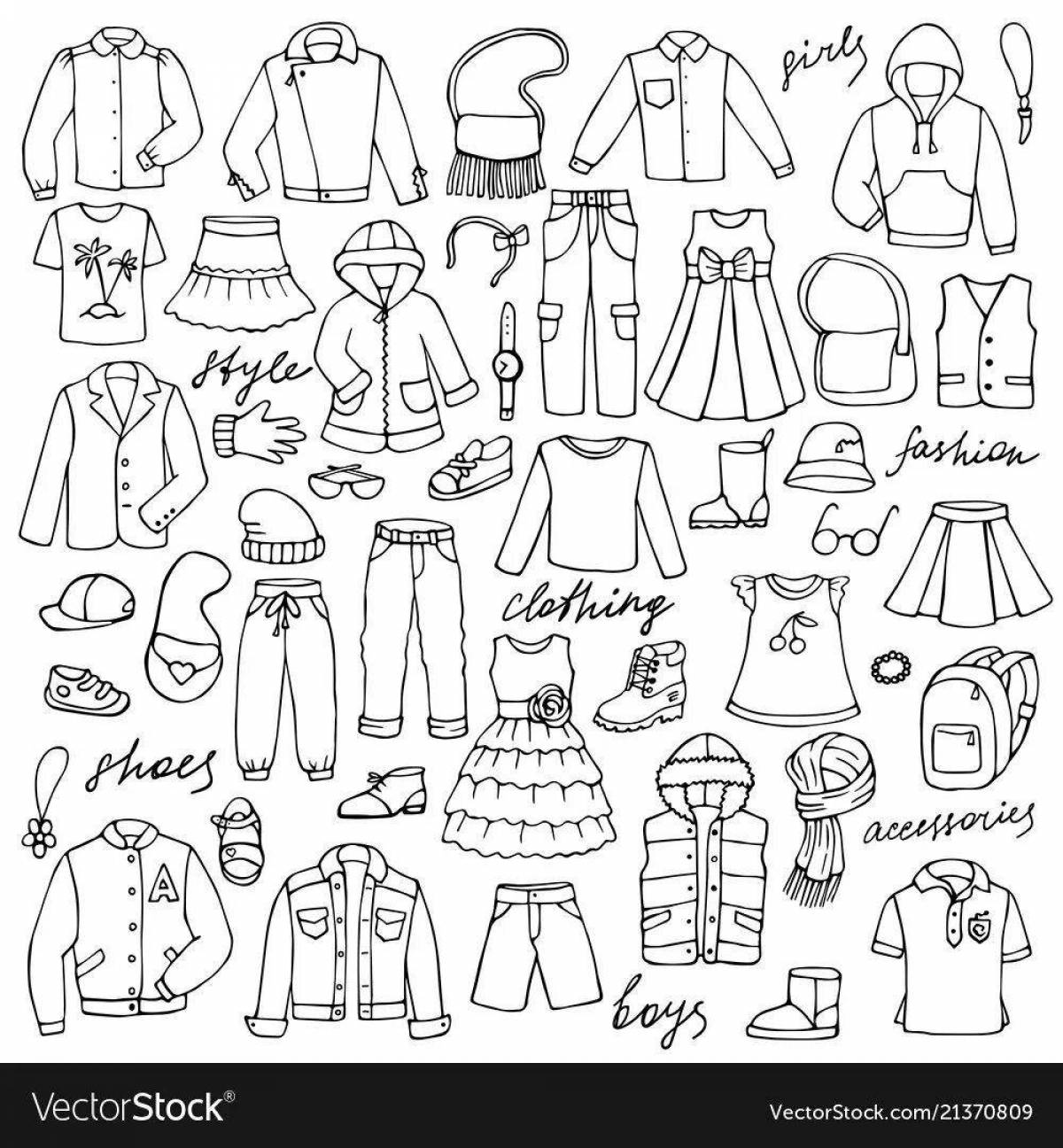 Intricate clothing coloring page
