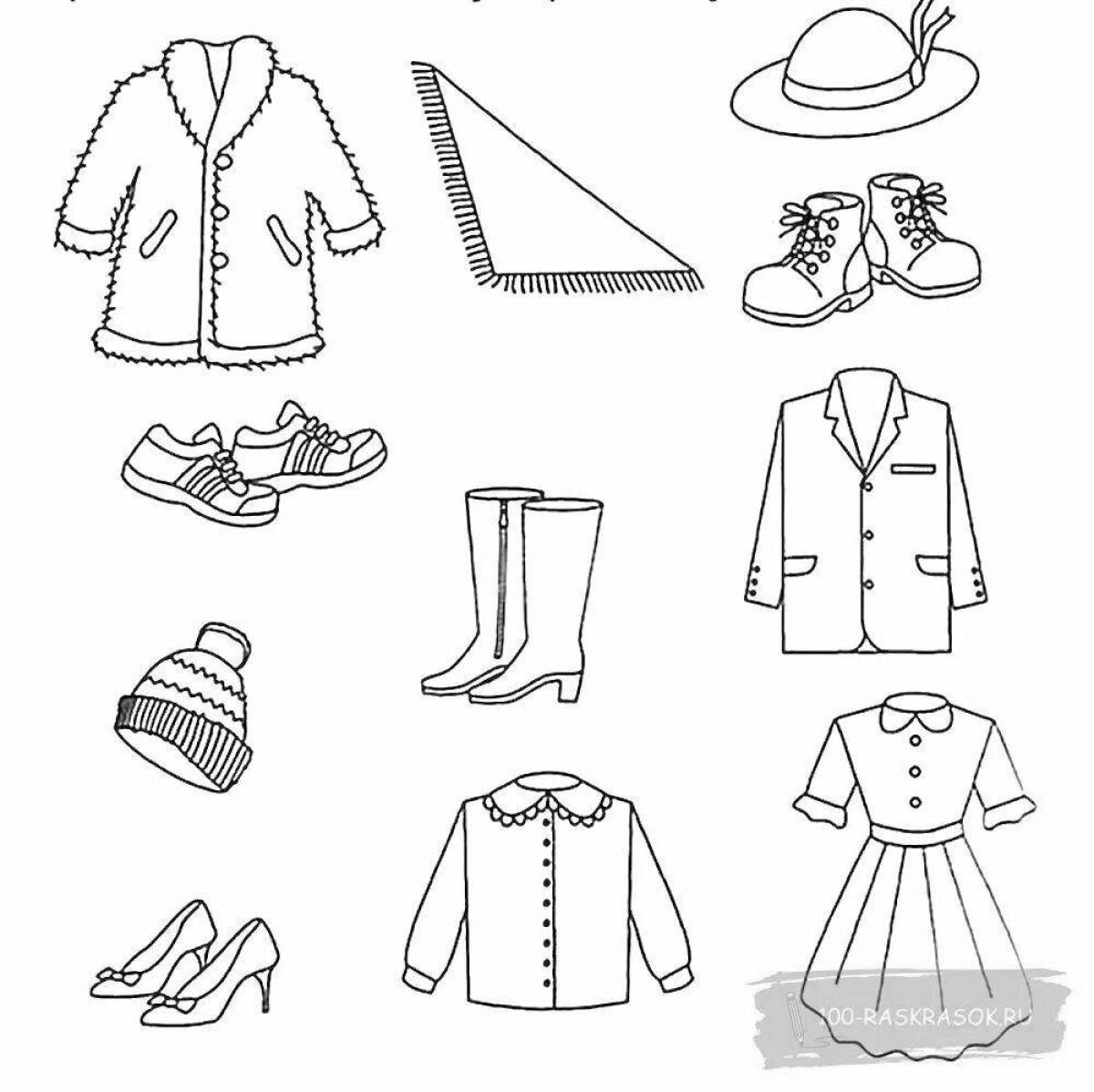 Coloring page elegant clothes