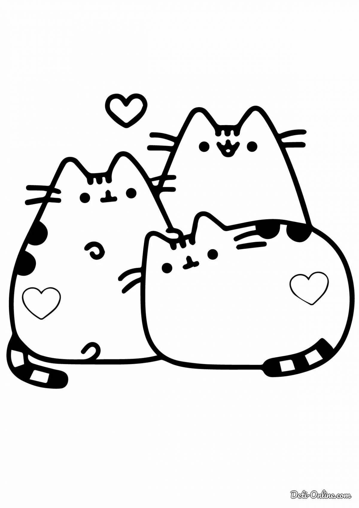 Яркие наклейки pusheen раскраски