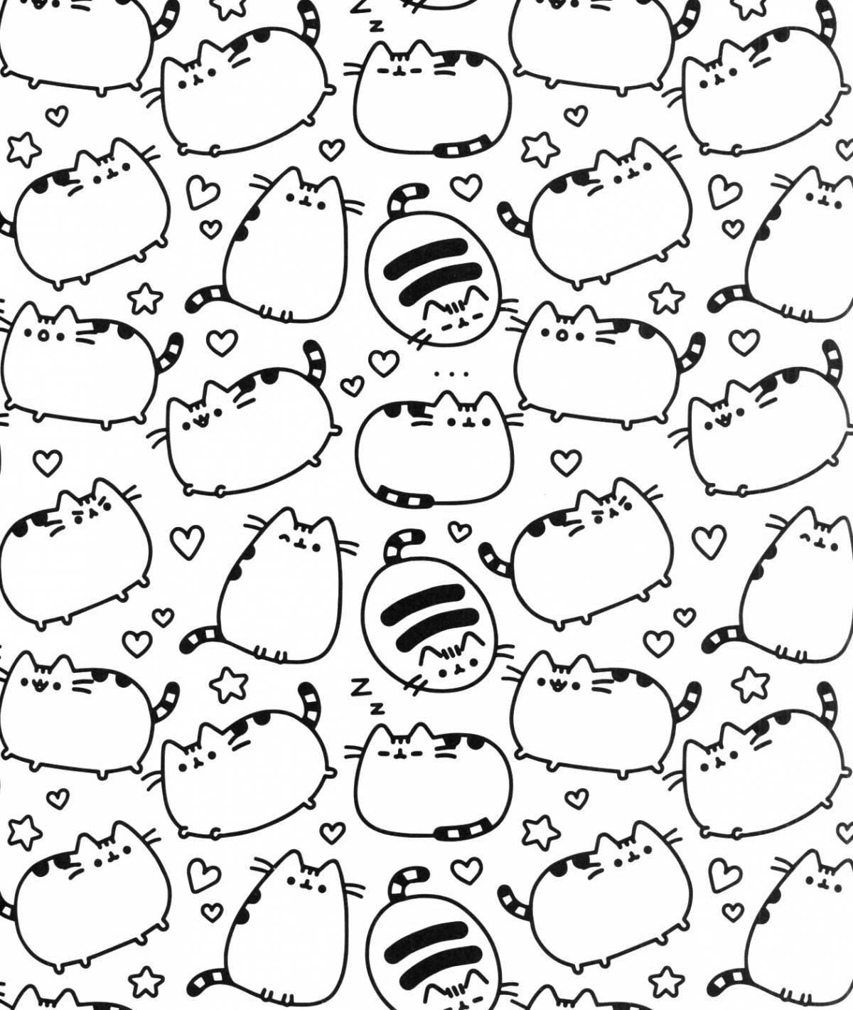 Восхитительные наклейки pusheen раскраски