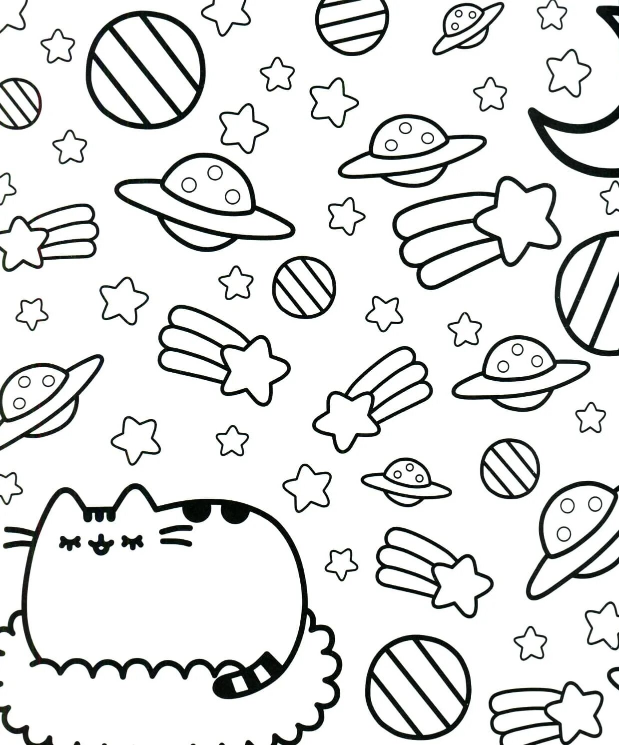 Awesome stickers pusheen coloring